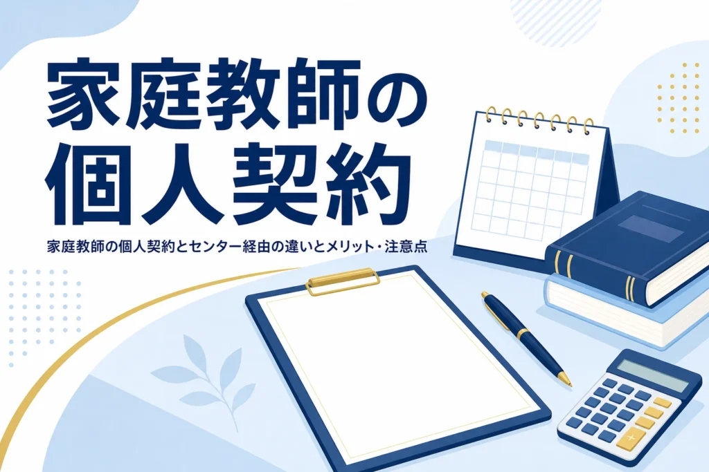 家庭教師の個人契約とセンター経由の違いを紹介する記事のアイキャッチ