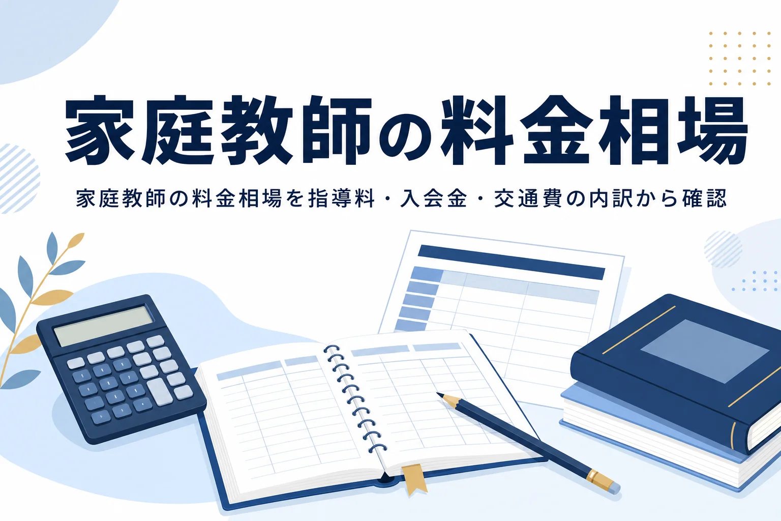 家庭教師の料金相場を指導料・入会金・交通費などの内訳から紹介する記事のアイキャッチ